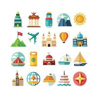 Travel Icon Set Collection for Documents, Websites and Mobile Applications vector