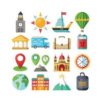Travel Icon Set Collection for Documents, Websites and Mobile Applications vector