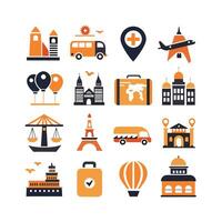 Travel Icon Set Collection for Documents, Websites and Mobile Applications vector