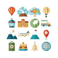 Travel Icon Set Collection for Documents, Websites and Mobile Applications vector