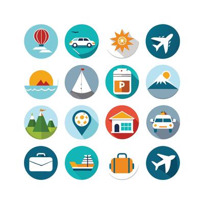 Travel Icon Set Collection for Documents, Websites and Mobile Applications