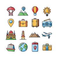 Travel Icon Set Collection for Documents, Websites and Mobile Applications vector