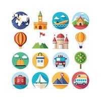 Travel Icon Set Collection for Documents, Websites and Mobile Applications vector