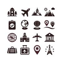 Travel Icon Set Collection for Documents, Websites and Mobile Applications vector