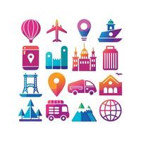 Travel Icon Set Collection for Documents, Websites and Mobile Applications vector