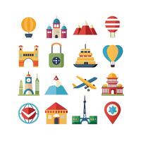 Travel Icon Set Collection for Documents, Websites and Mobile Applications vector
