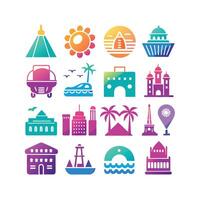 Travel Icon Set Collection for Documents, Websites and Mobile Applications vector