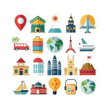 Travel Icon Set Collection for Documents, Websites and Mobile Applications vector