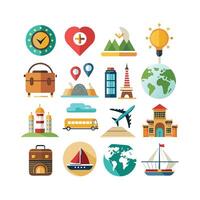 Travel Icon Set Collection for Documents, Websites and Mobile Applications vector