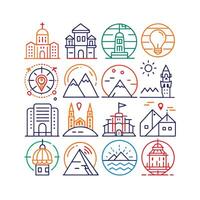 Travel Icon Set Collection for Documents, Websites and Mobile Applications vector