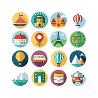 Travel Icon Set Collection for Documents, Websites and Mobile Applications vector