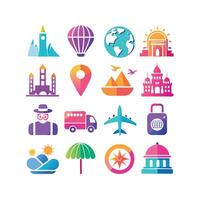 Travel Icon Set Collection for Documents, Websites and Mobile Applications vector