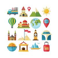 Travel Icon Set Collection for Documents, Websites and Mobile Applications vector