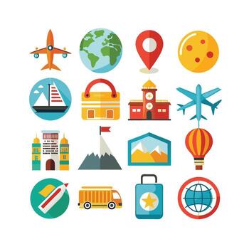 Travel Icon Set Collection for Documents, Websites and Mobile Applications vector
