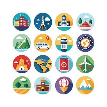 Travel Icon Set Collection for Documents, Websites and Mobile Applications vector