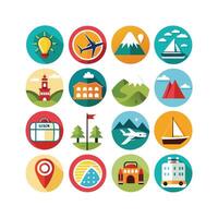 Travel Icon Set Collection for Documents, Websites and Mobile Applications vector