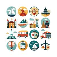 Travel Icon Set Collection for Documents, Websites and Mobile Applications vector