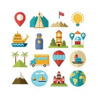 Travel Icon Set Collection for Documents, Websites and Mobile Applications vector