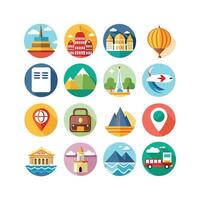 Travel Icon Set Collection for Documents, Websites and Mobile Applications vector