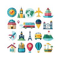 Travel Icon Set Collection for Documents, Websites and Mobile Applications vector