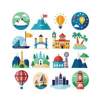 Travel Icon Set Collection for Documents, Websites and Mobile Applications vector