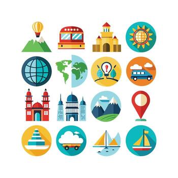 Travel Icon Set Collection for Documents, Websites and Mobile Applications vector