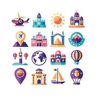 Travel Icon Set Collection for Documents, Websites and Mobile Applications vector