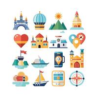 Travel Icon Set Collection for Documents, Websites and Mobile Applications vector