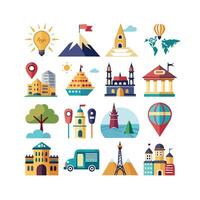 Travel Icon Set Collection for Documents, Websites and Mobile Applications vector