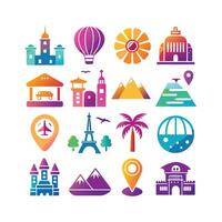 Travel Icon Set Collection for Documents, Websites and Mobile Applications vector