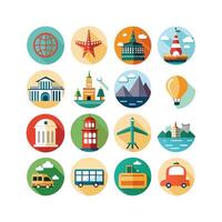 Travel Icon Set Collection for Documents, Websites and Mobile Applications vector