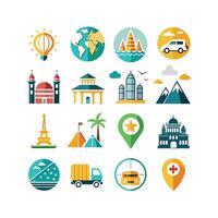 Travel Icon Set Collection for Documents, Websites and Mobile Applications vector