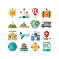 Travel Icon Set Collection for Documents, Websites and Mobile Applications vector