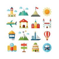 Travel Icon Set Collection for Documents, Websites and Mobile Applications vector