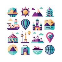 Travel Icon Set Collection for Documents, Websites and Mobile Applications vector