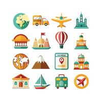 Travel Icon Set Collection for Documents, Websites and Mobile Applications vector