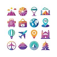 Travel Icon Set Collection for Documents, Websites and Mobile Applications vector