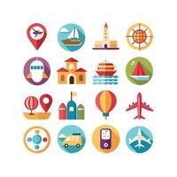 Travel Icon Set Collection for Documents, Websites and Mobile Applications vector