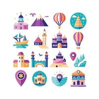 Travel Icon Set Collection for Documents, Websites and Mobile Applications vector