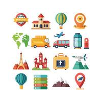 Travel Icon Set Collection for Documents, Websites and Mobile Applications vector