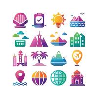 Travel Icon Set Collection for Documents, Websites and Mobile Applications vector