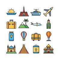 Travel Icon Set Collection for Documents, Websites and Mobile Applications vector