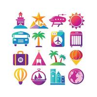 Travel Icon Set Collection for Documents, Websites and Mobile Applications vector
