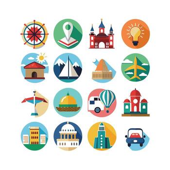 Travel Icon Set Collection for Documents, Websites and Mobile Applications vector