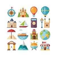 Travel Icon Set Collection for Documents, Websites and Mobile Applications vector