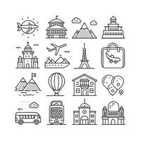 Travel Icon Set Collection for Documents, Websites and Mobile Applications vector