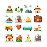 Travel Icon Set Collection for Documents, Websites and Mobile Applications vector