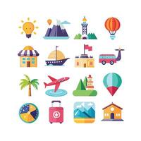 Travel Icon Set Collection for Documents, Websites and Mobile Applications vector