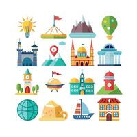 Travel Icon Set Collection for Documents, Websites and Mobile Applications vector