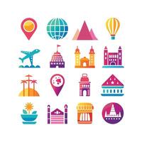 Travel Icon Set Collection for Documents, Websites and Mobile Applications vector